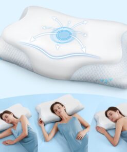 CloudÉtoile NackenKissen Kopfkissen Memory Foam - 2-in-1 Ergonomisches Orthopädisches Kissen, Weiß 64x38x12 cm OEKO-TEX