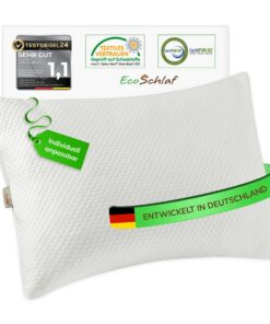 EcoSchlaf® Airflow Kopfkissen für Seitenschläfer – Memory Foam Nackenkissen gegen Schmerzen – OEKO-TEX STANDARD 100