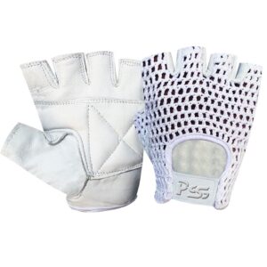 Prime Leather Leder Netz Handschuhe für Rad- oder Motorsport - rutschfest - Acryl, XL - H.F. Weiß-Weiß
