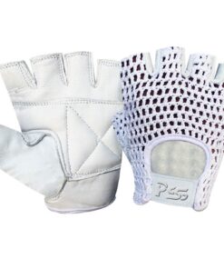 Prime Leather Leder Netz Handschuhe für Rad- oder Motorsport - rutschfest - Acryl, XL - H.F. Weiß-Weiß
