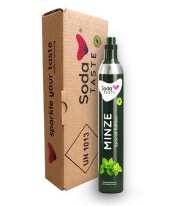 SodaTASTE CO2-Kaufzylinder (Reservezylinder) ohne Sirup für Wassersprudler mit natürlichem Minz-Aroma