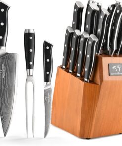 Pfleger Messersets Damast Küchenmesser 18pcs Japanisches Profi Küchenmesser-Set, Kochen für Professionelle in der Küche