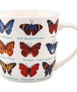 The Leonardo Collection Schmetterlingstasse, feines Porzellan zur Erhitzung von Tee und Kaffee, wiederverwendbare Keram