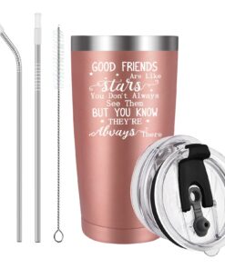 Livole Beste Freundin Geschenk Frauen Weihnachten Geburtstagsgeschenk Tasse - Good Friends Are Like Stars - 600ml Doppel