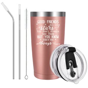 Livole Beste Freundin Geschenk Frauen Weihnachten Geburtstagsgeschenk Tasse - Good Friends Are Like Stars - 600ml Doppel