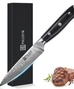 PAUDIN Damastmesser scharfes Messer mit ergonomischem Grifffür Küche