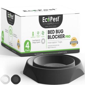 Bettwanzen Detektor – 4er Pack | Insektenfalle und Wanzen Monitor für Bettbeine | Hotelgäste Bed Bug Blocker (Pro)