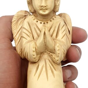 Zuluf Betender Engel aus Olivenholz | Schutzengel-Skulptur | Gedenkgeschenk für Frauen