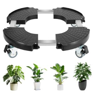 UCAMP Blumenroller Outdoor Schwarz, 40-48cm Tragfähigkeit 300KG, 360° Drehbare Räder für Innen- und Außenbereiche