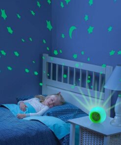 Digitales Kinderwecker mit Licht Kinder Geschenk für Jungen und Mädchen - 7 Farben ändern mit Projektion - Grün