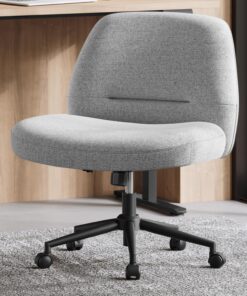 SONGMICS HOME Höhenverstellbarer Taubengrauer Drehstuhl OBG047G01, ideal für Schreibtisch und Büro, modern mit Fußkreuz