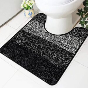 Famibay WC Vorleger Waschbar Badezimmerteppich Wasserabsorbierend für Toilette | Famibay U Form WC Teppich rutschfest B