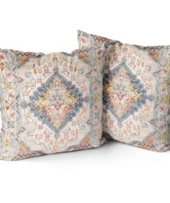 Boho Floral Wurf Kissenbezug 60x60 cm Set von 2 (Latte) für Wohnzimmer und Schlafzimmer.boho floral vintage blumen kisse
