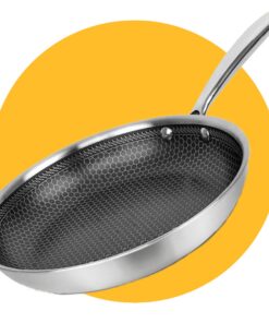 Edelstahlpfanne Ø 28 cm - Induktion, Elektro, Keramik, Gas & Backofen - Antihaftbeschichtung, spülmaschinengeeignet - PF