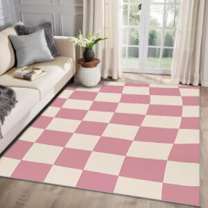 MMYAOKEN Schachbrettteppich Wohnzimmer, Weich rutschfest Waschbar, Ideal für Kinderzimmer und Schlafzimmer, Dekorativ Ka