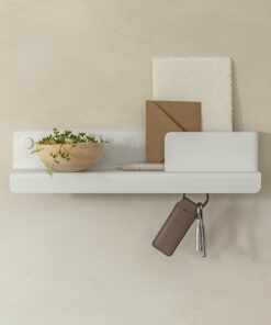 Kazai Schlüsselbrett Holmsen | Minimalistisches Design aus Metall | Weißer Wandhalter für Flur