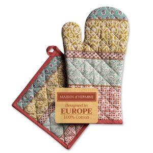 Maison d' Hermine hitzebeständige Ofenhandschuh & Topflappen - Baumwolle, Kochen & Mikrowelle - Frühling/Sommer - OEKO-T