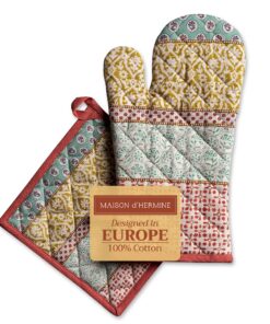Maison d' Hermine hitzebeständige Ofenhandschuh & Topflappen - Baumwolle, Kochen & Mikrowelle - Frühling/Sommer - OEKO-T