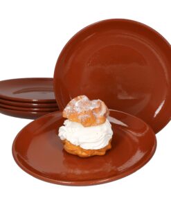 MamboCat 6er Set Ton-Kuchenteller Speiseteller Ø 23cm für Frühstücksteller und Dessertteller