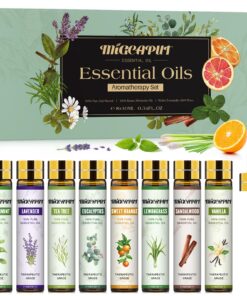 Migcaput Diffuser Ätherische Öle Set - Naturrein, 8X10ml Duftöle für Luftbefeuchter & Kerzen - Teebaum, Lavendel, Eukaly