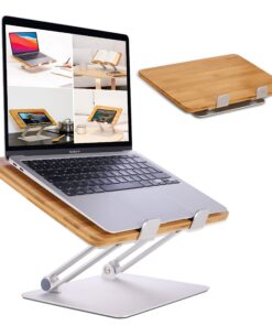HENEZ Laptop Ständer Holz hochstellbar - Notebook für Mac - Erhöhung für Schreibtisch - Laptop Halterung
