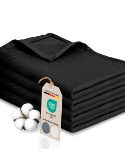 4er Set Premium Geschirrtücher - Oeko-TEX® zertifiziert, 100% Baumwolle, 45x60cm, Schwarz OEKO-TEX STANDARD 100