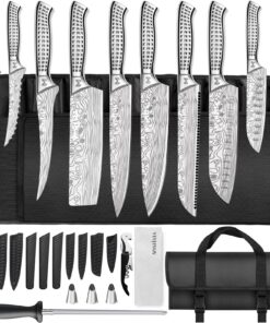 MOSFiATA Edelstahl Küchenmesser Set 17-Teilig Outdoor-Funktional und sicher für jede Reise