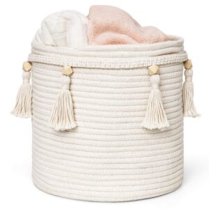 Dekorativer Baumwollseilkorb für Kinderzimmer, Spielzeug und Wohnbereich | Boho Woven Korb als Schrank Aufbewahrungsbeh