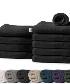 KARAT Schwarz Frottier Waschlappen 10er Pack 30x30cm, Oeko-Tex 100 Zertifiziert, Frottierhandtücher Set für Haus (Bay)