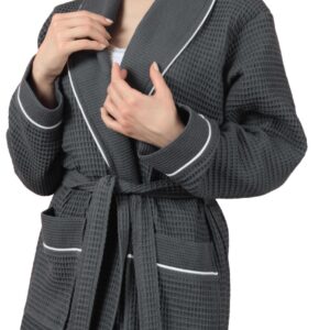 Betully Unisex Bademantel 100% Baumwolle Frottee für Damen & Herren Lang Sauna Morgenmantel