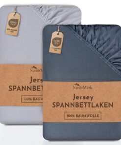 NatureMark Jersey-Spannbettlaken – 100% Baumwolle, 120x200 cm