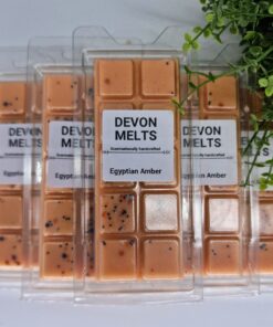 Devon Melts - Ägyptischer Bernstein | Stark duftendes Sojawachs für Damen im Herbst | RelaxationsSnapbar 100g