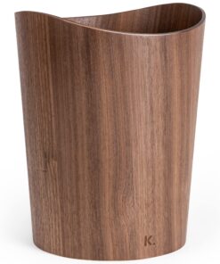Kazai Börje Echtholz Papierkorb Walnuss | 9 Liter Holz Mülleimer für Büro & Kinderzimmer | FSC-zertifiziert