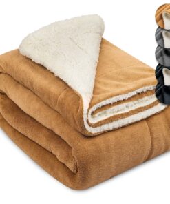 Beautissu Warme Sherpa Decke für Winter – 150x200cm – Alina Beautissu Flauschige Sherpa Kuscheldecke – 150x200cm Alina B