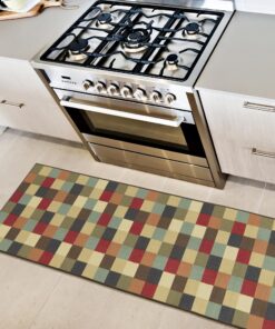 Ottohome Karo-Teppichläufer für den Wohnraum, OEKO-TEX, 50x150 cm | Ottomanson Multifarbige Karo-Teppichläufer, ideal f