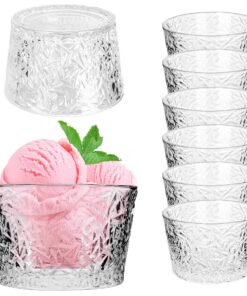 KADAX Eisbecher aus Glas 6er Set 290ml Spülmaschinenfest für Eis & Desserts