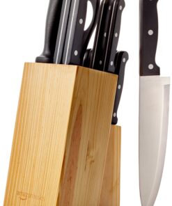 Amazon Basics Messerblock Set - 14 Stücks, Schwarz - Edle Schutzhüllen für scharfe Messer | Amazon Basics Messerblock S