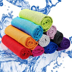 Kühlhandtuch Cooling towel 10PCS für Fitness, Sport und Yoga | Kühltücher hals Ice towel 10PCS für Golf, Strand und Tra