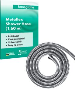 Hansgrohe Metaflex - universal Duschschlauch 1,60 m, flexibler Brauseschlauch mit Knickschutz, inkl. Dichtungsringe, Chr