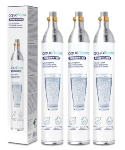 Kohlensäure-Cylinder AquaFlow CO2 für Sprudelwasser, Premium-Qualität 600 ml, Ersatz für SodaStream, Aarke - 3 Stück