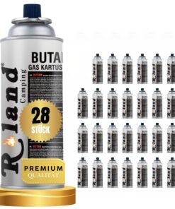 Roland Camping Butan Gaskartusche 28 Stück – Für Outdoor & Camping – Premium Qualität Butangas