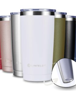 LINFELDT Thermobecher 590ml aus Edelstahl - 1H Heiß & Kalt - Doppelwand Vakuum (White)