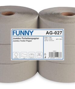 Funny AG-027 Jumbo-Toilettenpapier, 1-Lagig, Recycling-Friendly, Für Familie, Haus- und Gästecken, 28 cm Durchmesser (6-