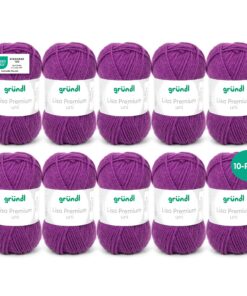 Gründl Wolle Lisa Premium 100% Polyacryl - Strickgarn für Anfänger - Weich und hautfreundlich - 10 Knäuel 50 g / 133 m -