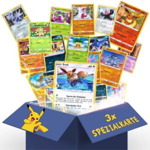 Heartforcards® Selten Verschiedene Pokemon Karten | Sammler | Holo Karten aktuelle Sets Versandschutz (20 Karten) Hear