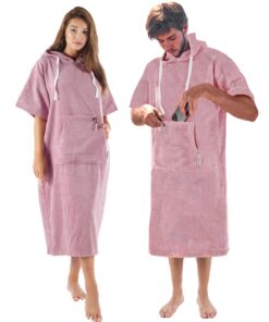 CalmyBEACH Surf Poncho Badeponcho 100% Baumwolle - Strand Umziehhilfe Damen Herren mit Kapuze
