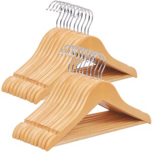 SONGMICS Kinderkleiderbügel - 20er Set aus Massivholz für Kleider, 35 cm Lange, rutschfest, 360° drehbar, CRW00SONGMICS
