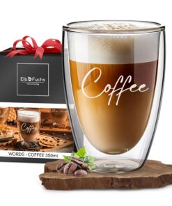 ElbFuchs® Doppelwandiges Latte Macchiato Glas | Kaffegläser | PERFEKTE GESCHENKIDEE für Coffee-Lovers | Thermoglas für C