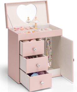 Vlando Musical Schmuckkästchen für Mädchen - großes Geburtstagsgeschenk mit Ballerina & Schlafzimmer Dekoration - 4 Schi