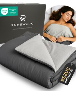 Oeko-Tex-Zertifizierte 2in1 Gewichtsdecke 8kg Erwachsene, Heavy Blanket mit Bettbezug, Therapiedecke zum Besser Schlafen